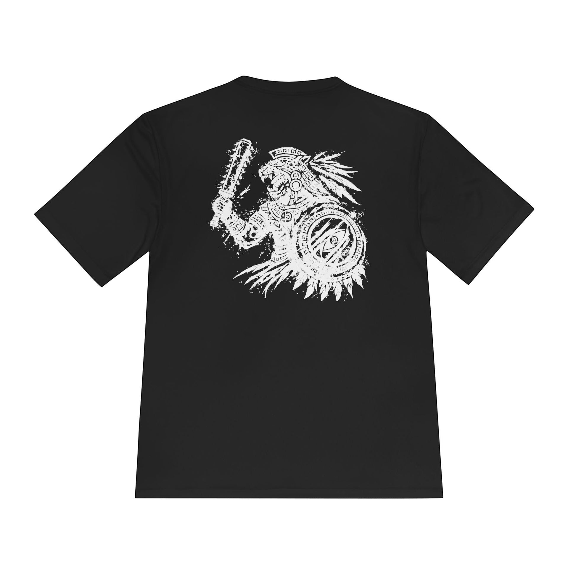 Immortal Krav Maga black 100% polyester Aztec warrior graphic tee. Moisture-wicking, quick-drying.