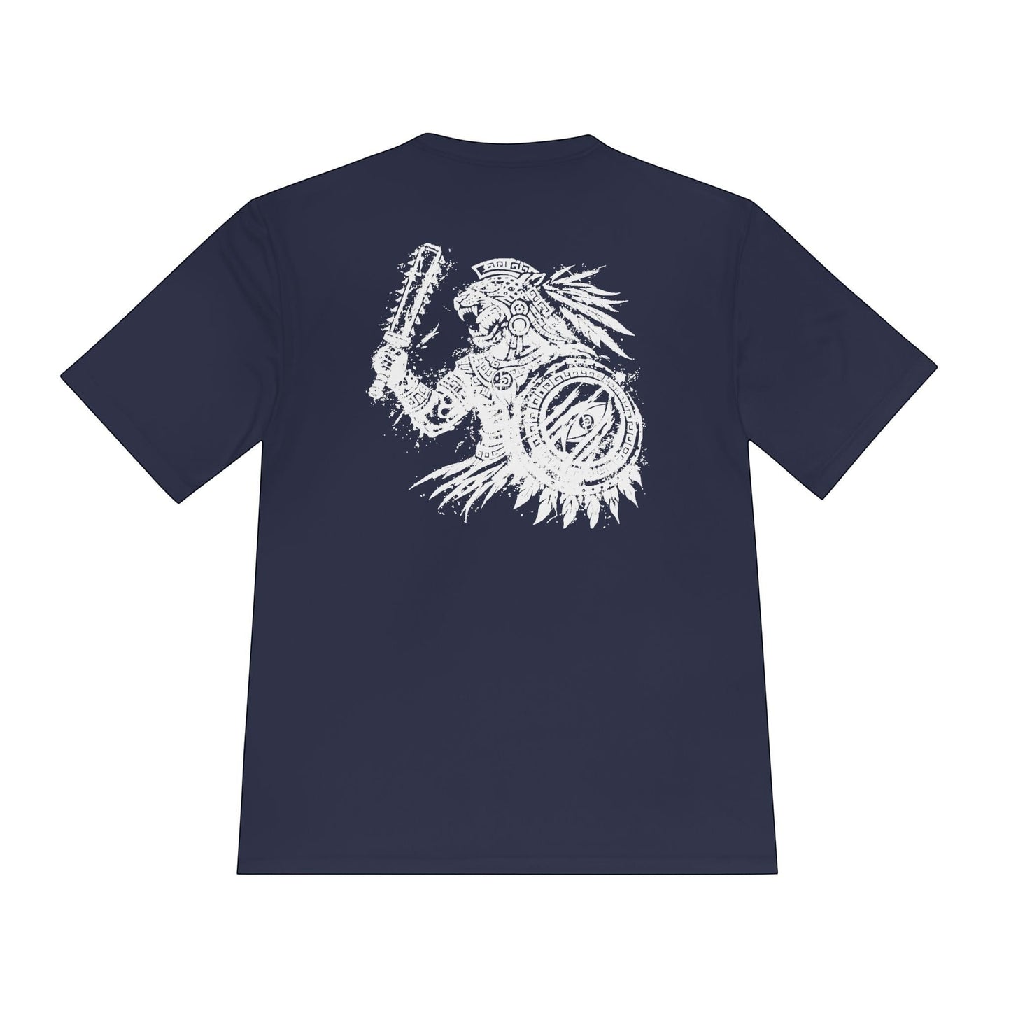 Immortal Krav Maga navy blue 100% polyester Aztec warrior graphic tee. Moisture-wicking, quick-drying fabric.