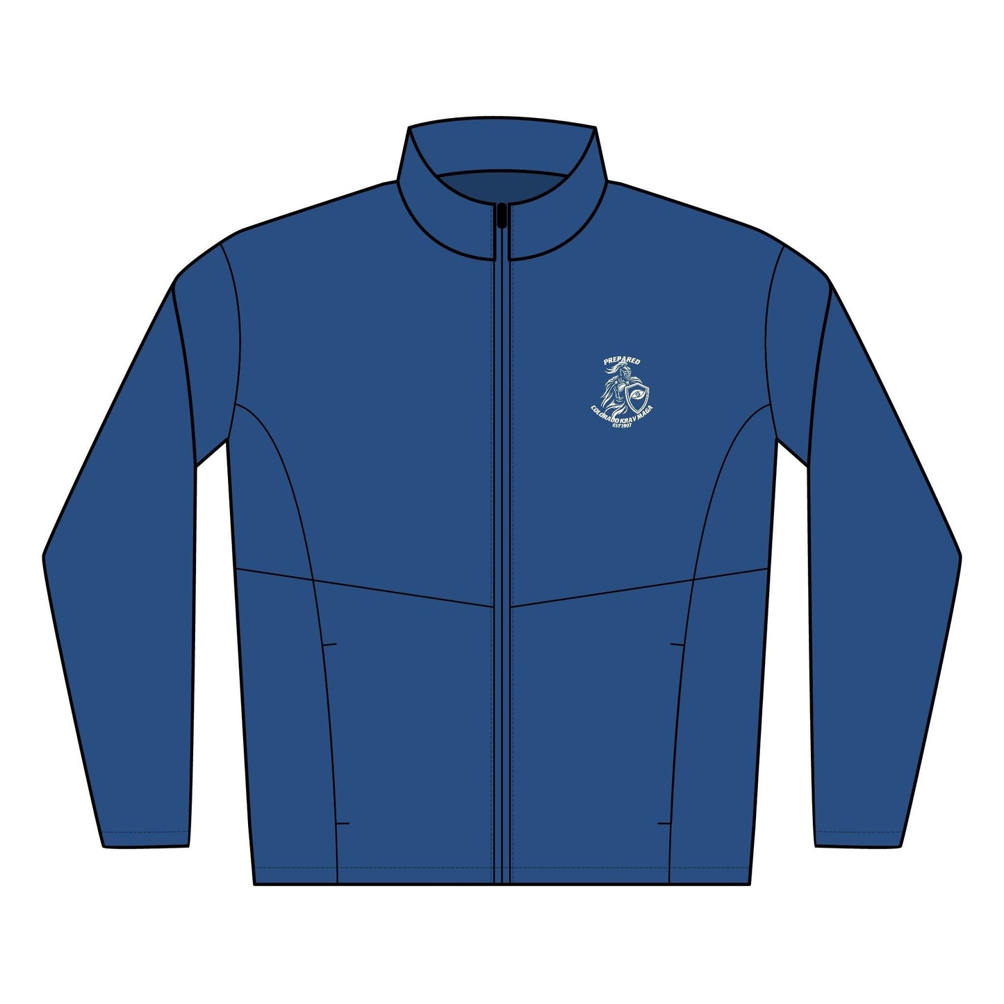 Immortal Krav Maga blue woven mini ripstop soft shell jacket with DWR finish and embroidered logo.