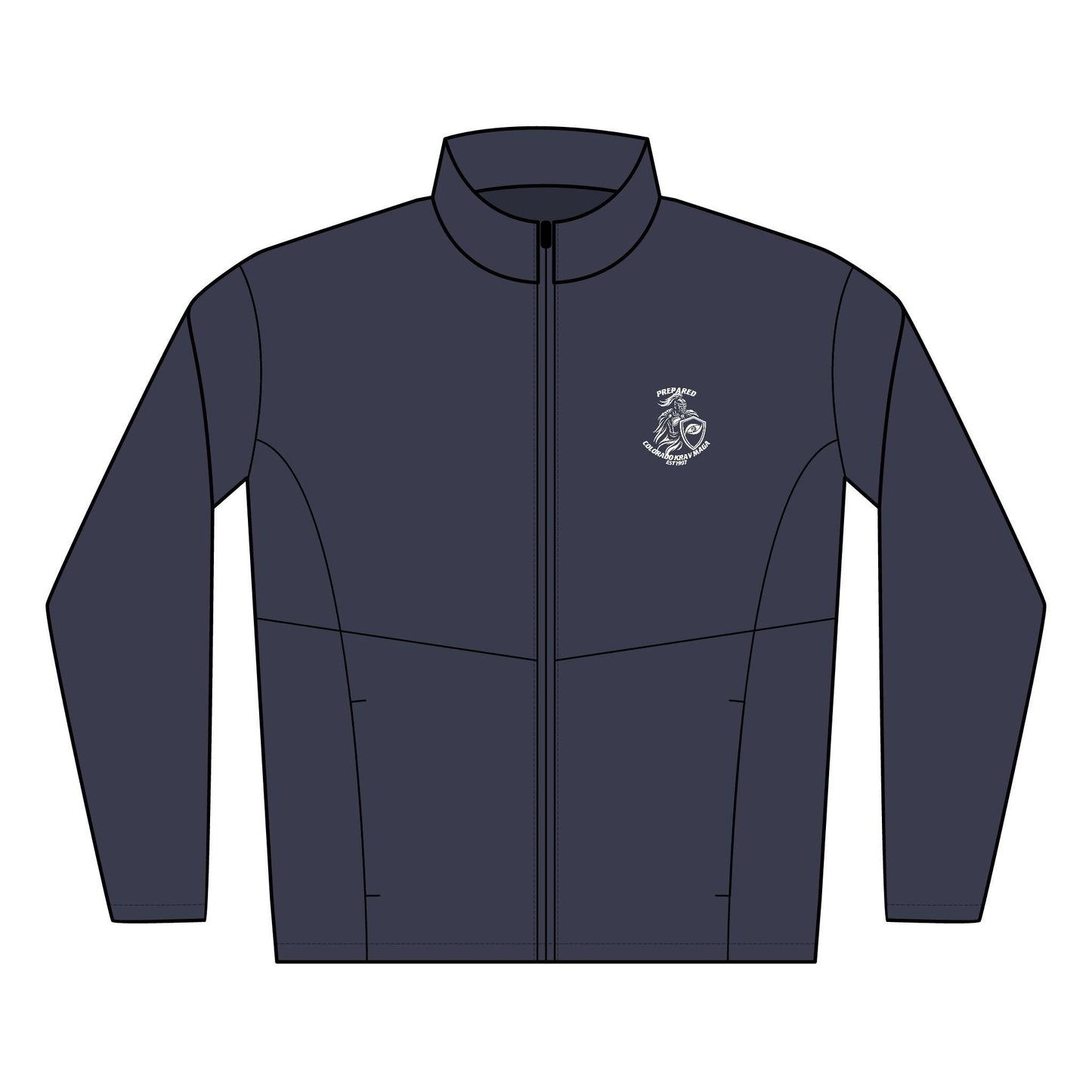 Immortal Krav Maga dark blue woven mini ripstop soft shell jacket with DWR finish and embroidered logo.