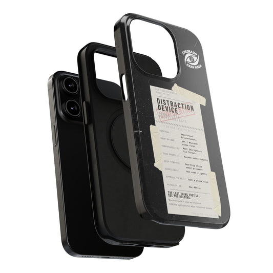 Immortal Krav Maga Distraction Device phone case, black reinforced polycarbonate with tactical label.