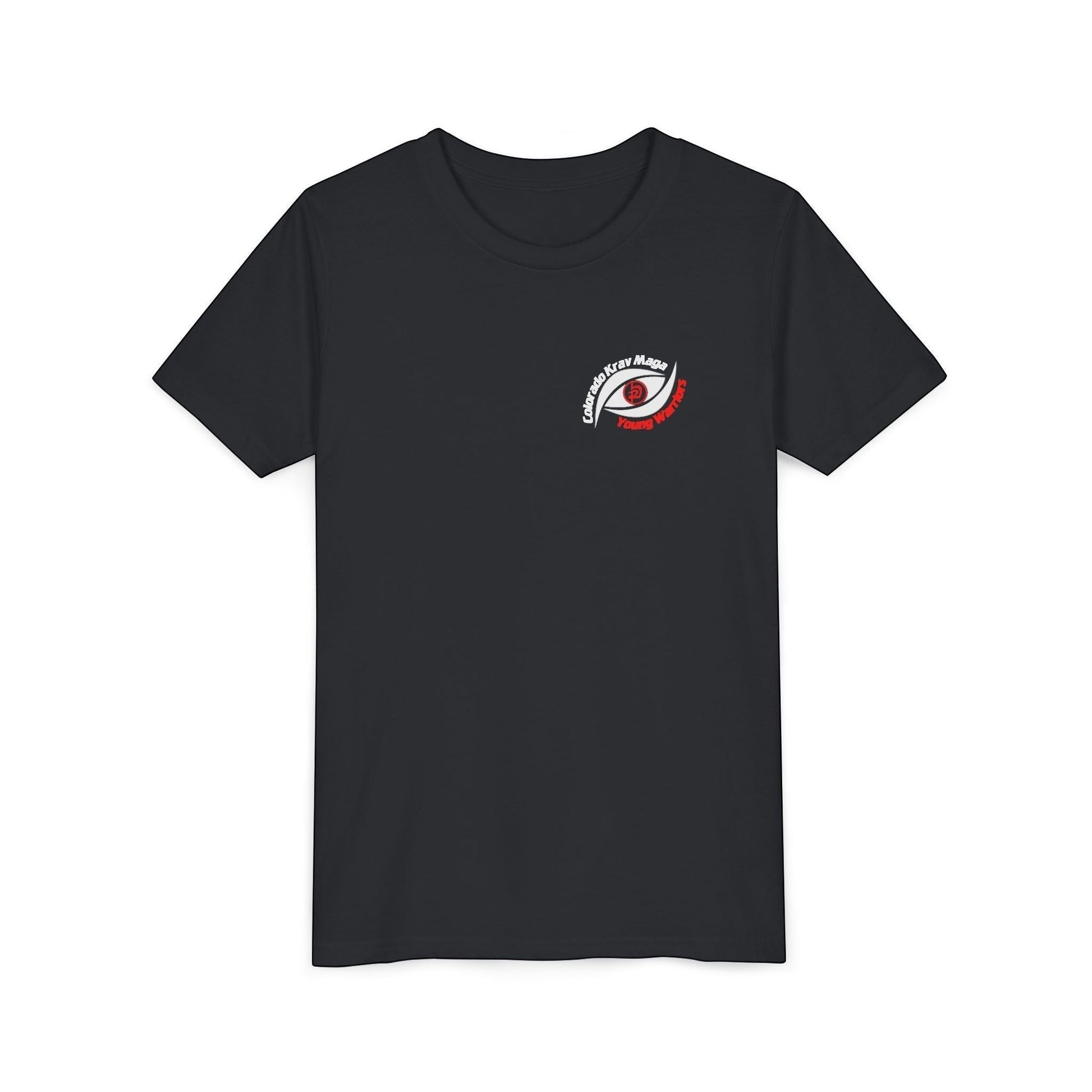 Immortal Krav Maga youth black 100% cotton t-shirt with a graphic logo on the chest.